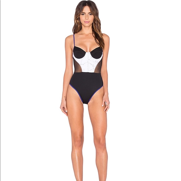 koreswim Other - Elegant Black and White One-Piece Swimsuit
